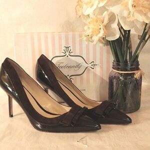 Brown Suede and Patent Heels